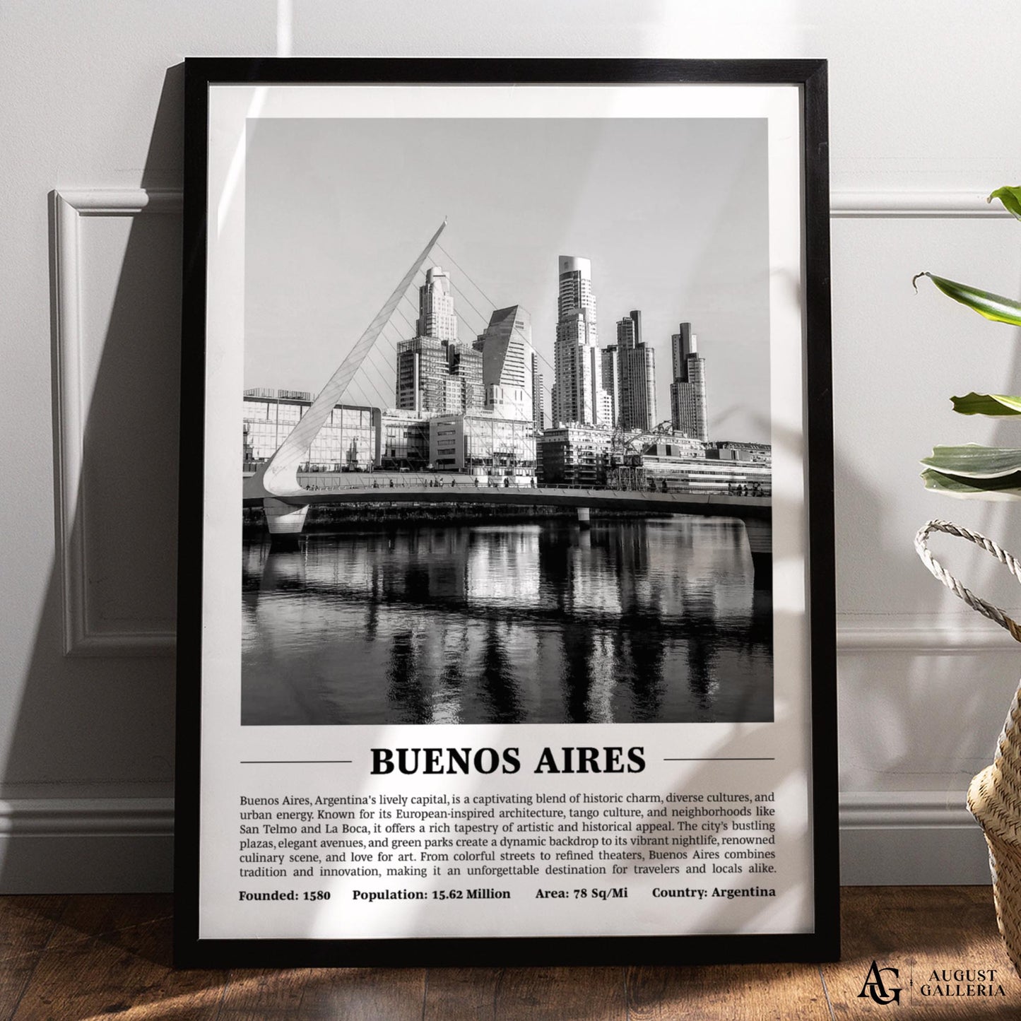 Buenos Aires Black & White City Print