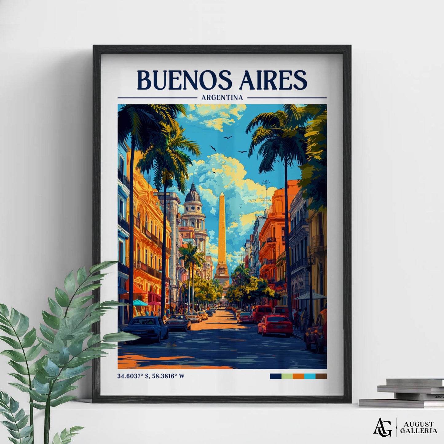 Buenos Aires Argentina Retro Travel Print