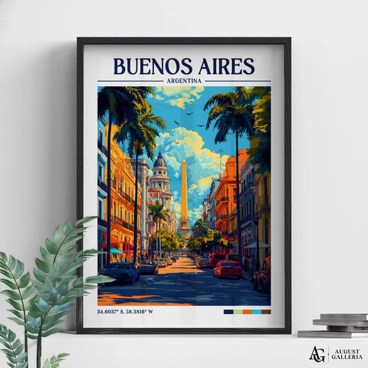 Buenos Aires Argentina Retro Travel Print