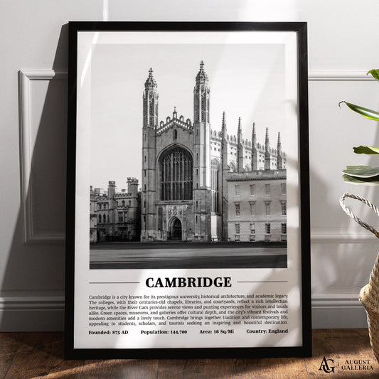 Cambridge Black & White City Print