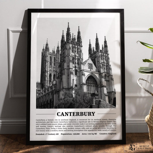 Canterbury Black & White City Print