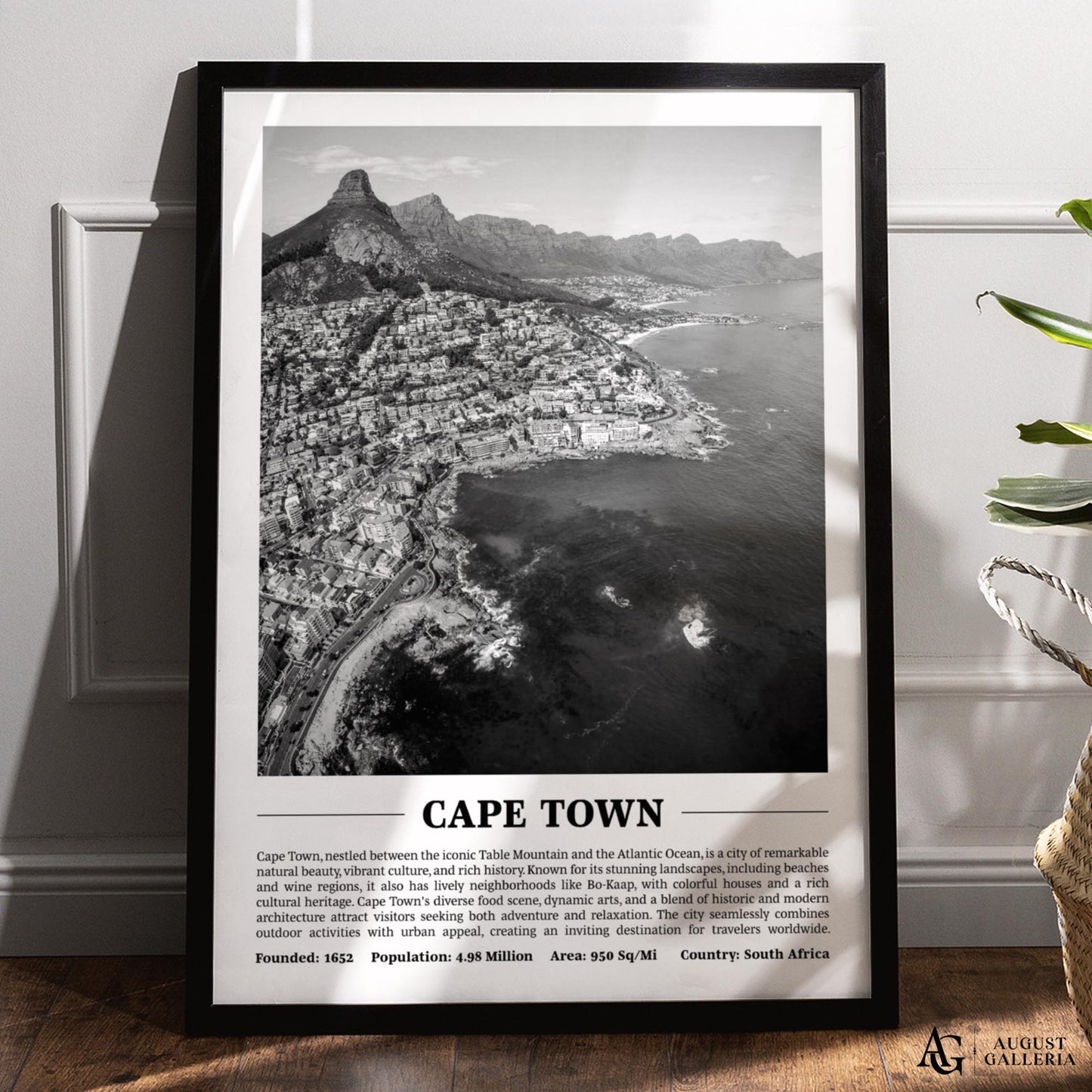 Cape Town Black & White City Print