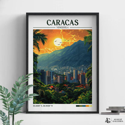 Caracas Venezuela Retro Travel Print