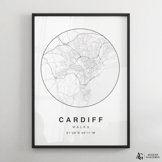 Cardiff Minimalist Map