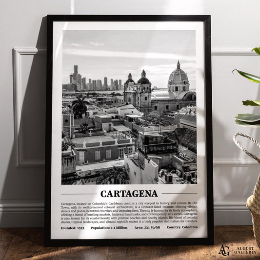 Cartagena Black & White City Print