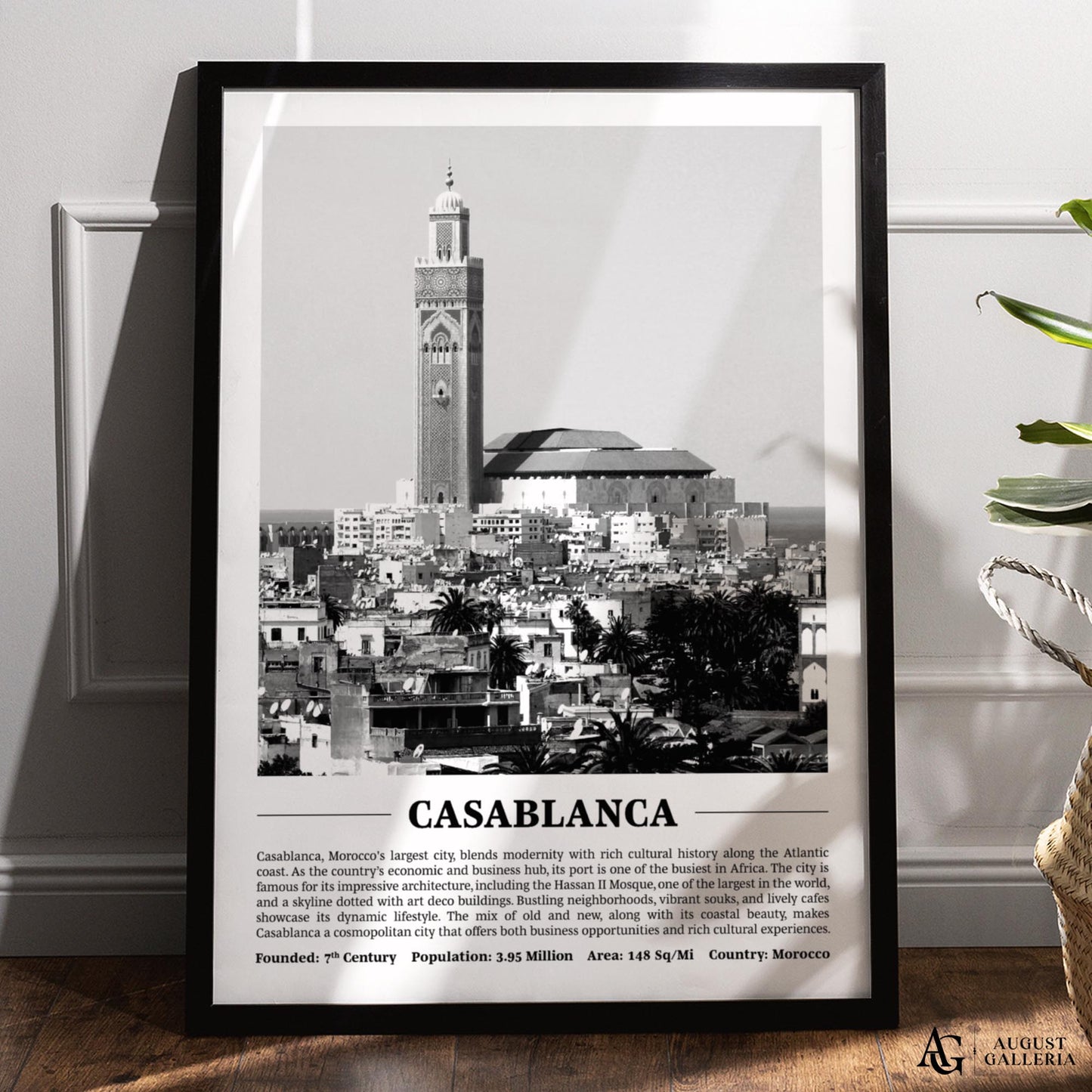 Casablanca Black & White City Print