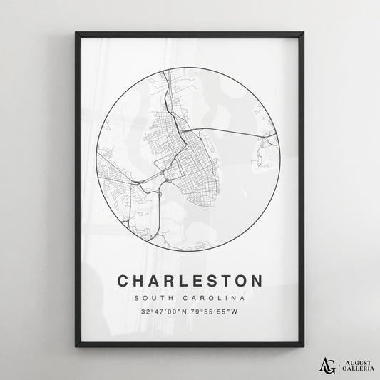 Charleston Minimalist Map