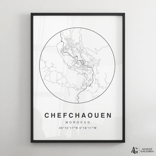 Chefchaouen Minimalist Map