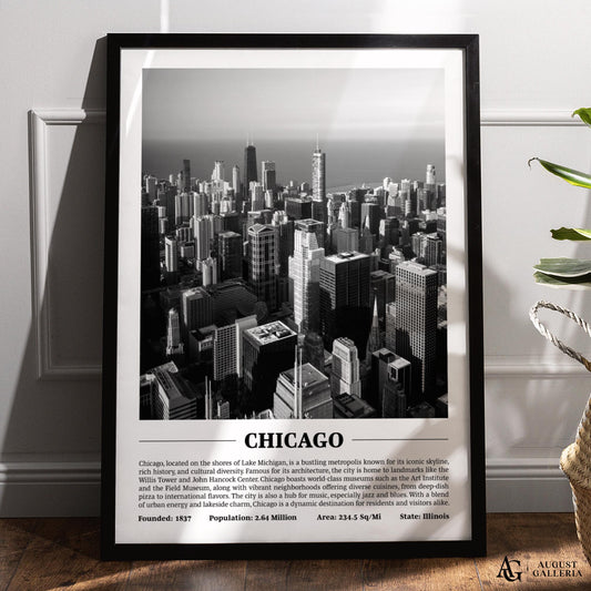 Chicago Black & White City Print