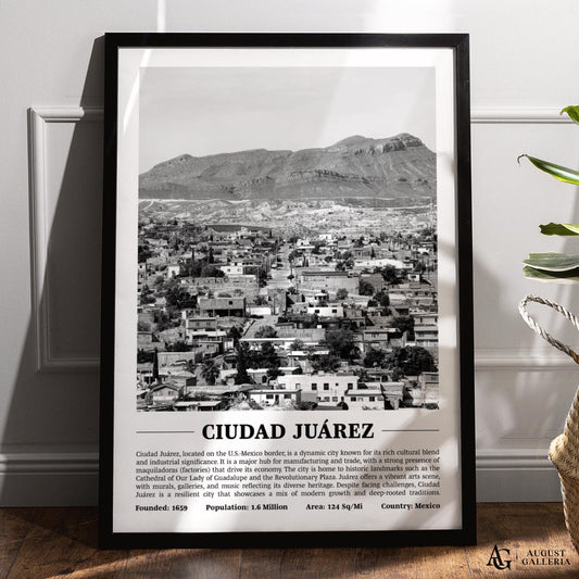 Ciudad Juarez Black & White City Print