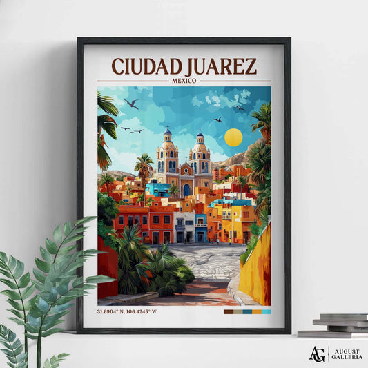 Ciudad Juárez Mexico Retro Travel Print