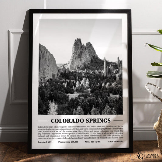 Colorado Springs Black & White City Print