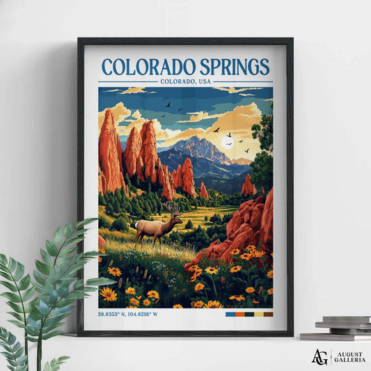 Colorado Springs Retro Travel Print