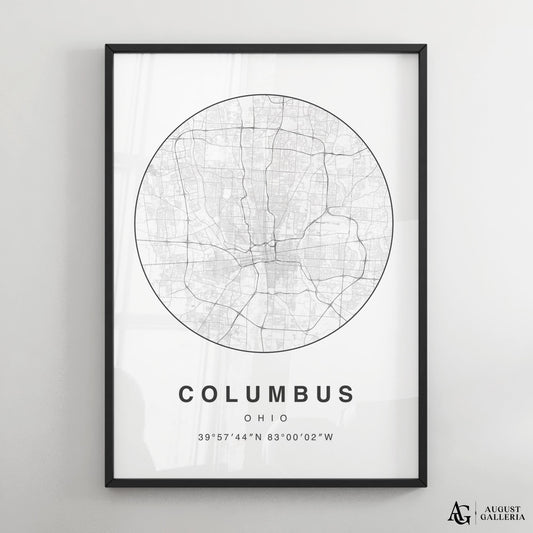 Columbus Minimalist Map