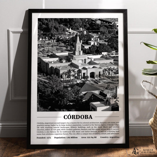 Córdoba Black & White City Print