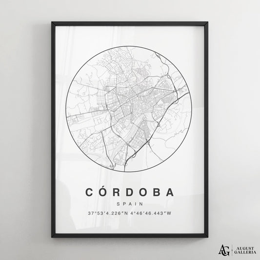 Córdoba Minimalist Map