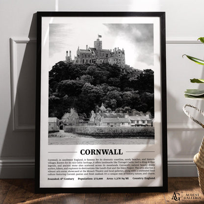 Cornwall Black & White City Print