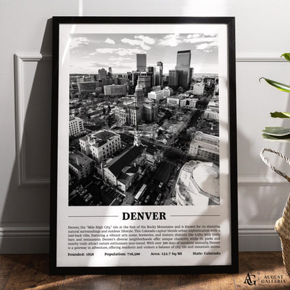 Denver Black & White City Print