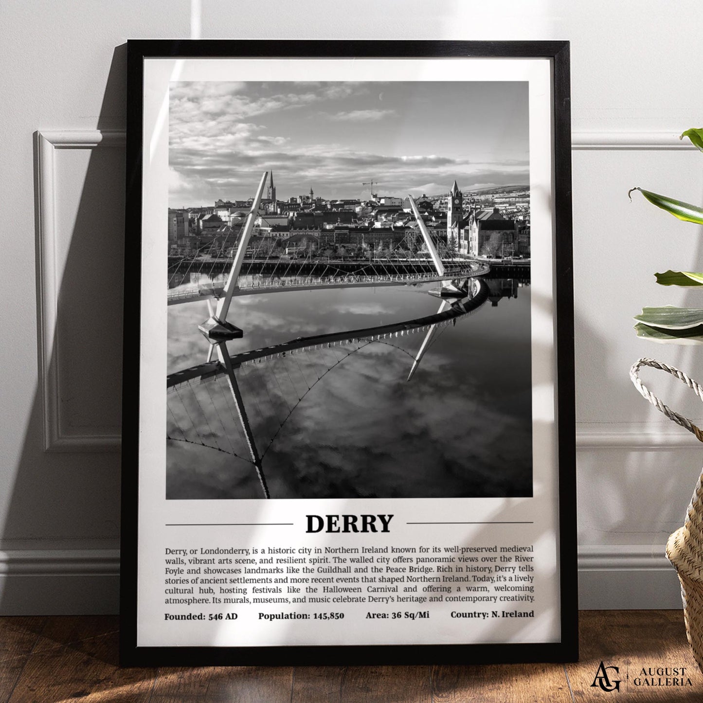 Derry Black & White City Print