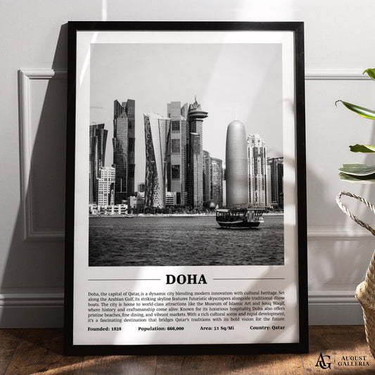 Doha Black & White City Print