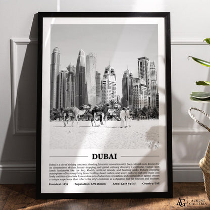 Dubai Black & White City Print