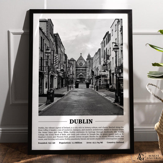 Dublin Black & White City Print