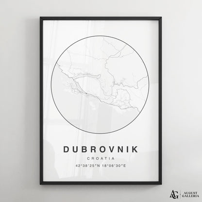 Dubrovnik Minimalist Map