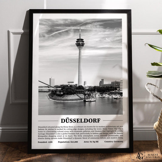 Düsseldorf Black & White City Print