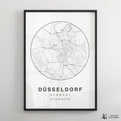 Düsseldorf Minimalist Map