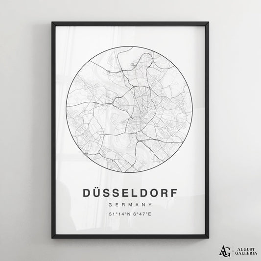 Düsseldorf Minimalist Map
