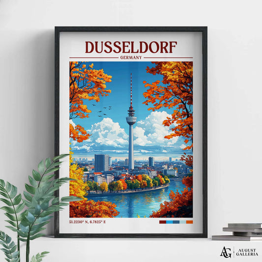 Düsseldorf Germany Retro Travel Print