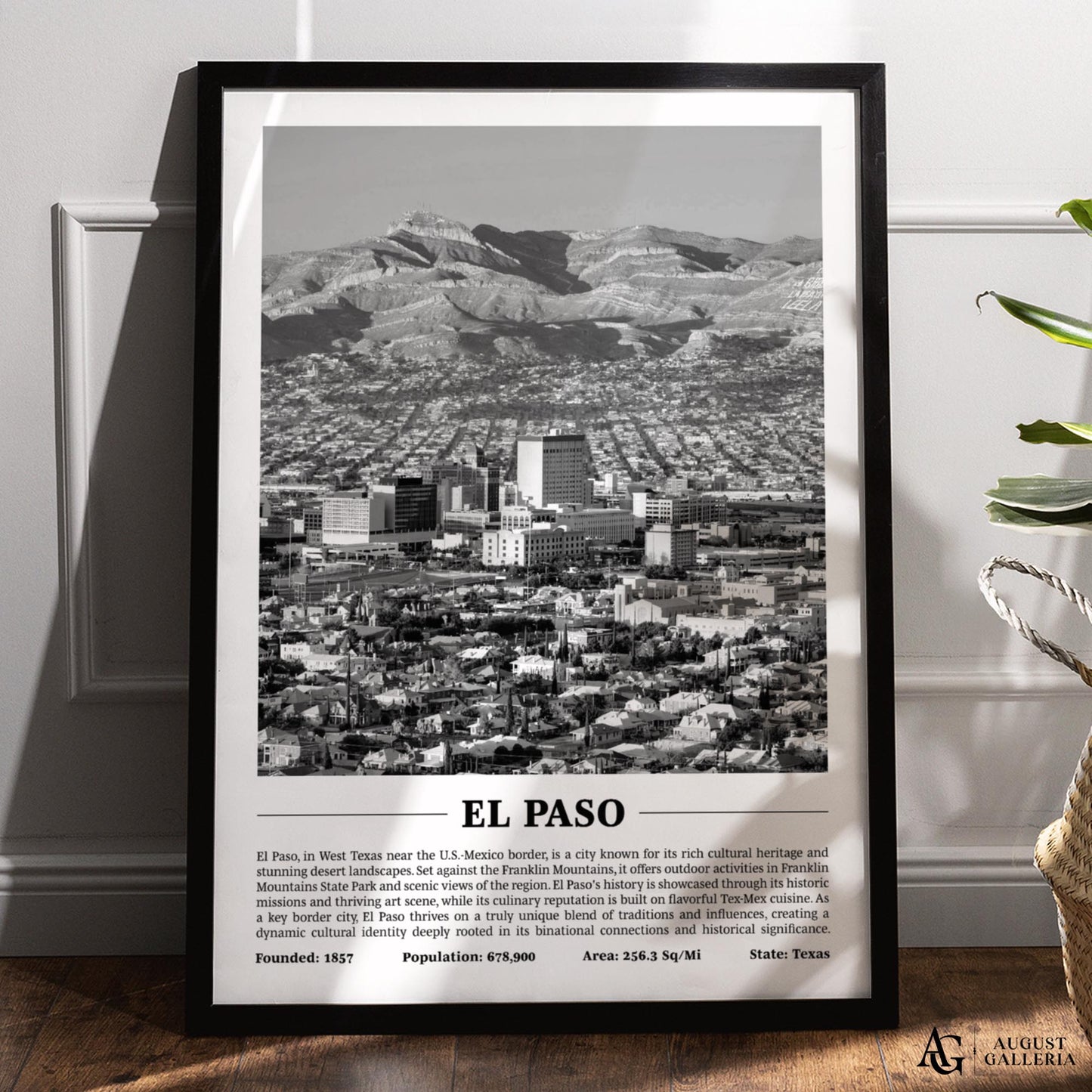 El Paso Black & White City Print