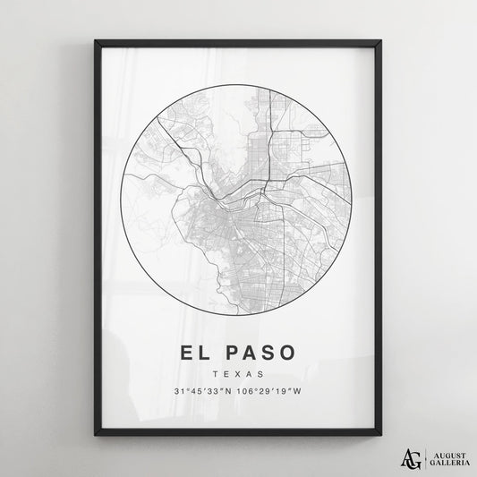 El Paso Minimalist Map