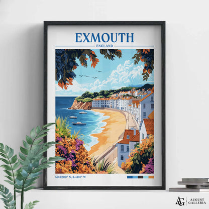 Exmouth England Retro Travel Print
