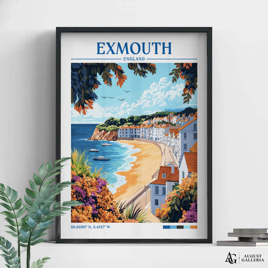 Exmouth England Retro Travel Print