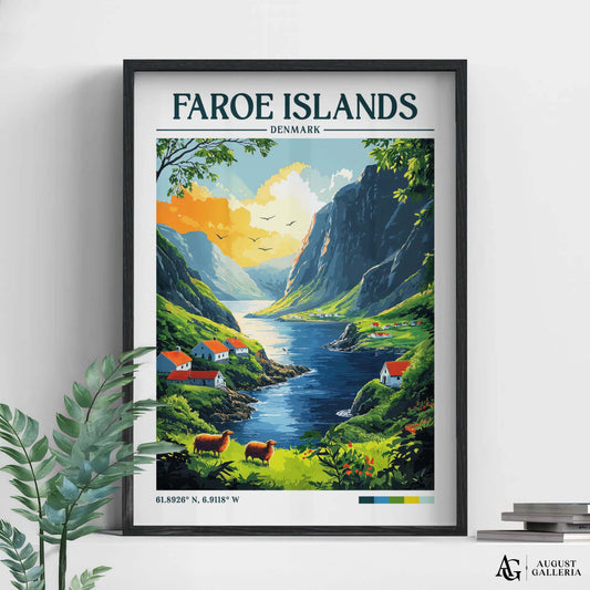 Faroe Islands Retro Travel Print