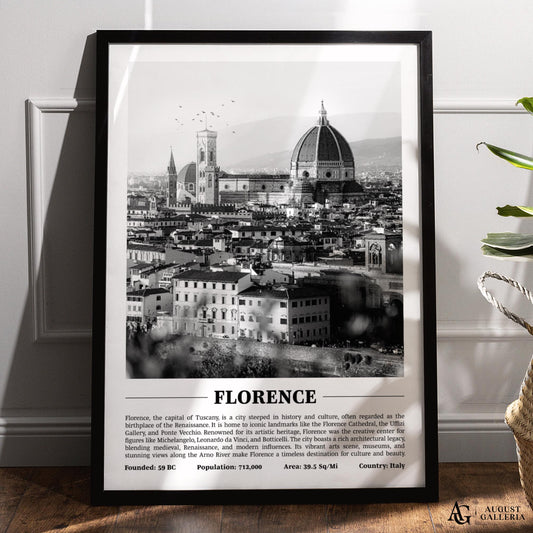 Florence Black & White City Print