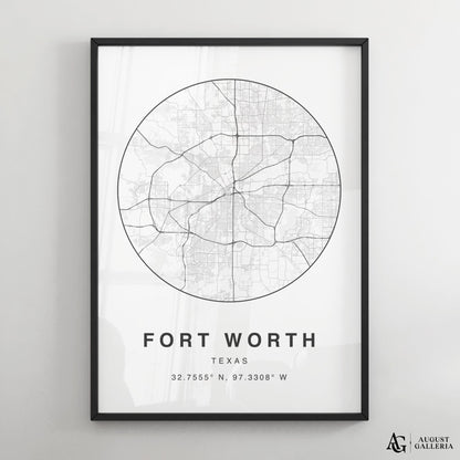 Fort Worth Minimalist Map