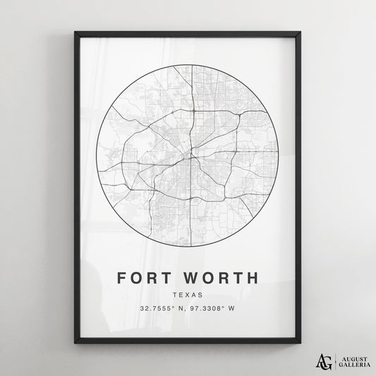 Fort Worth Minimalist Map
