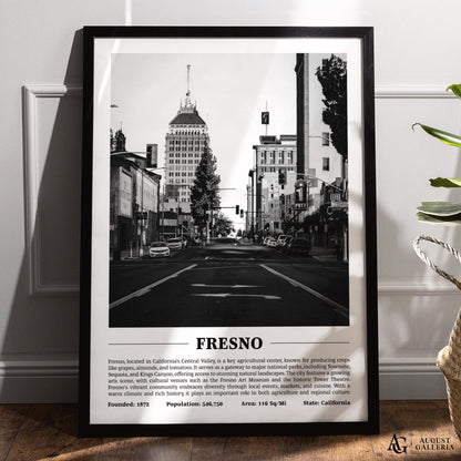 Fresno Black & White City Print