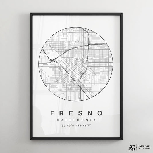 Fresno Minimalist Map