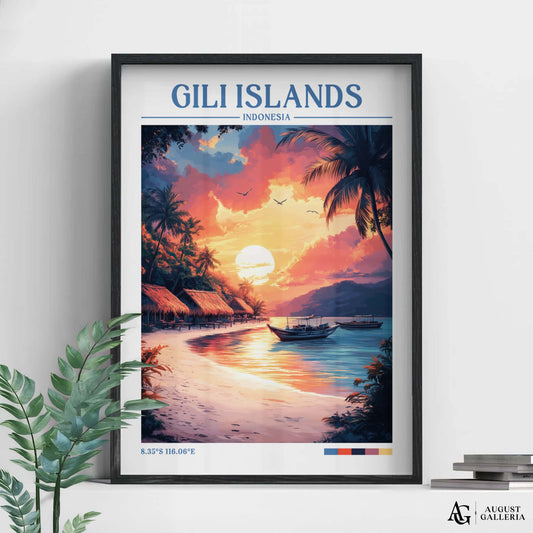 Gili Islands Retro Travel Print