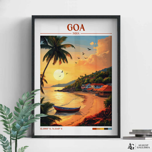 Goa India Retro Travel Print