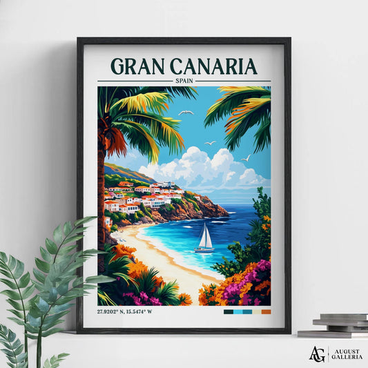 Gran Canaria Retro Travel Print