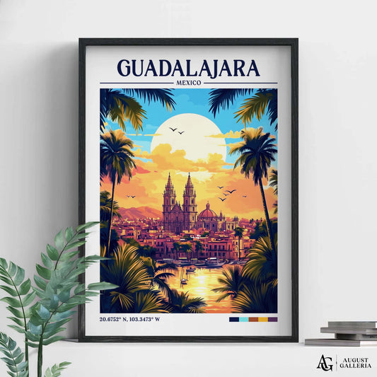 Guadalajara Mexico Retro Travel Print