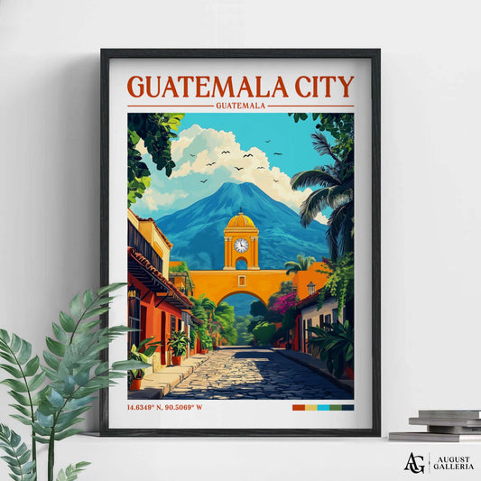 Guatemala City Retro Travel Print