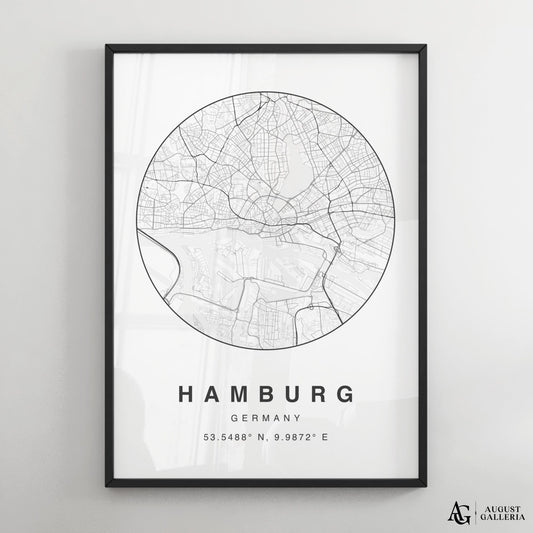 Hamburg Minimalist Map