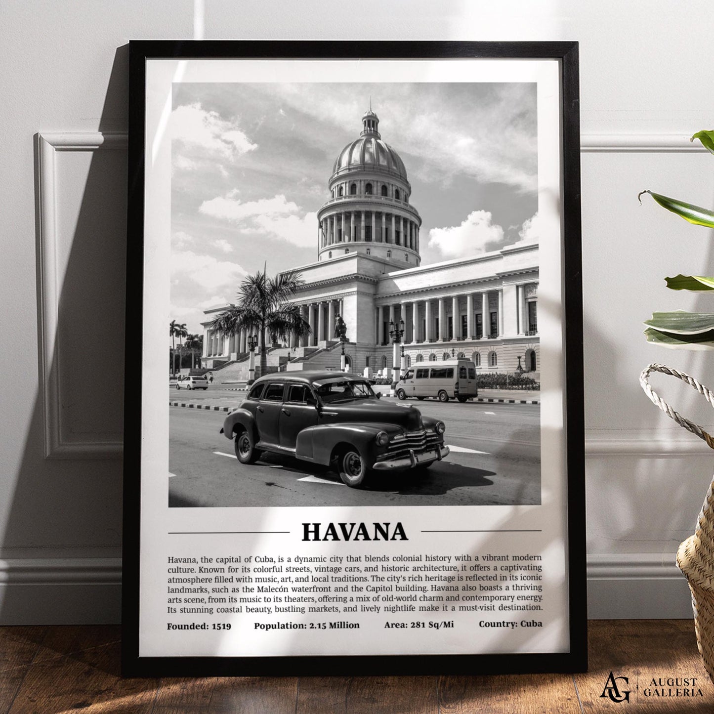 Havana Black & White City Print