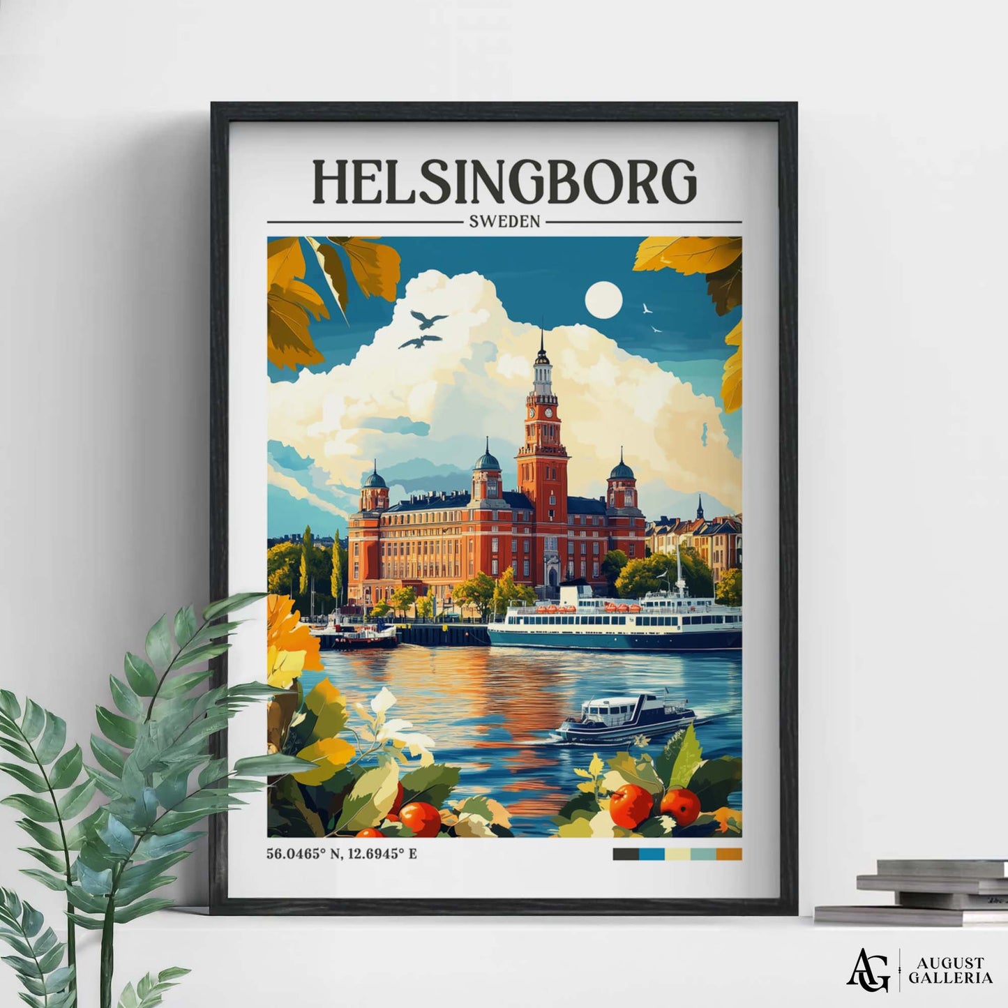 Helsingborg Sweden Retro Travel Print