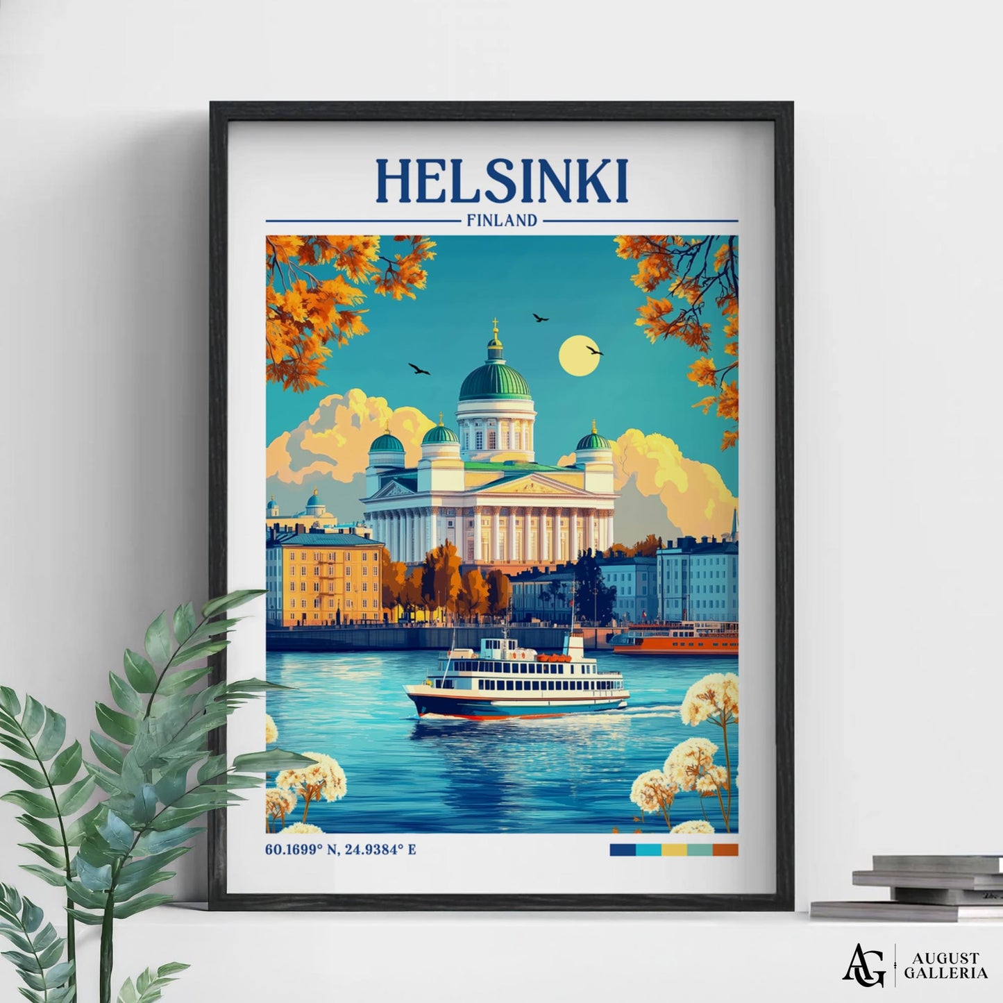 Helsinki Finland Retro Travel Print